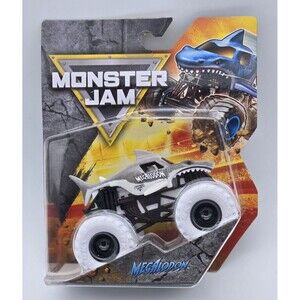 Spin Master Monster Jam Megalodon 2025 Series 1 White Truck New